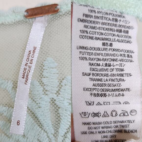 Free People Reign Over Me Brocade Mint Dress - Picture 4 of 5